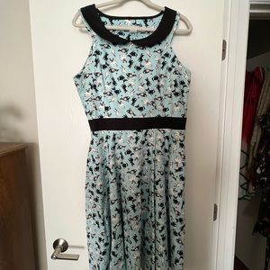 Boutique vintage dress with dog pattern